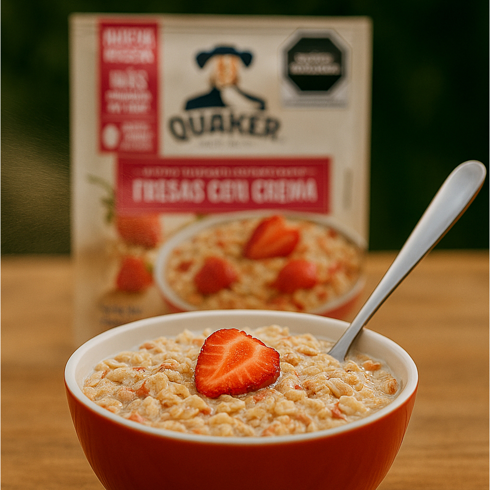 Combo de cereales de desayuno Quaker sabor nueces, pasas y dátiles (37 g / 1,30 oz) + manzana y canela (40 g / 1,41 oz) + fresas con crema (35 g / 1,23 oz) - Miniatura 4