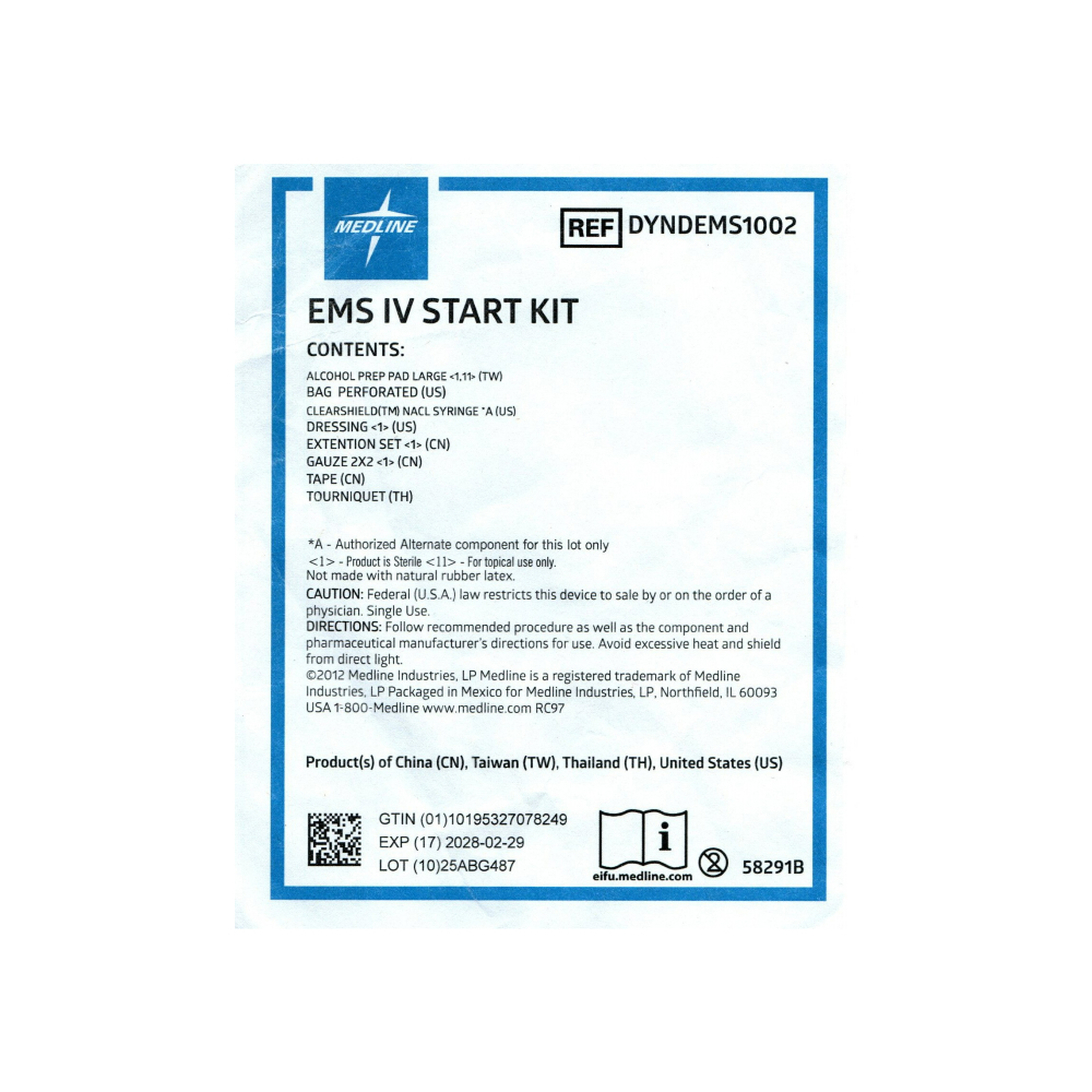 Kit de inicio para acceso intravenoso IV EMS Medline - Miniatura 2