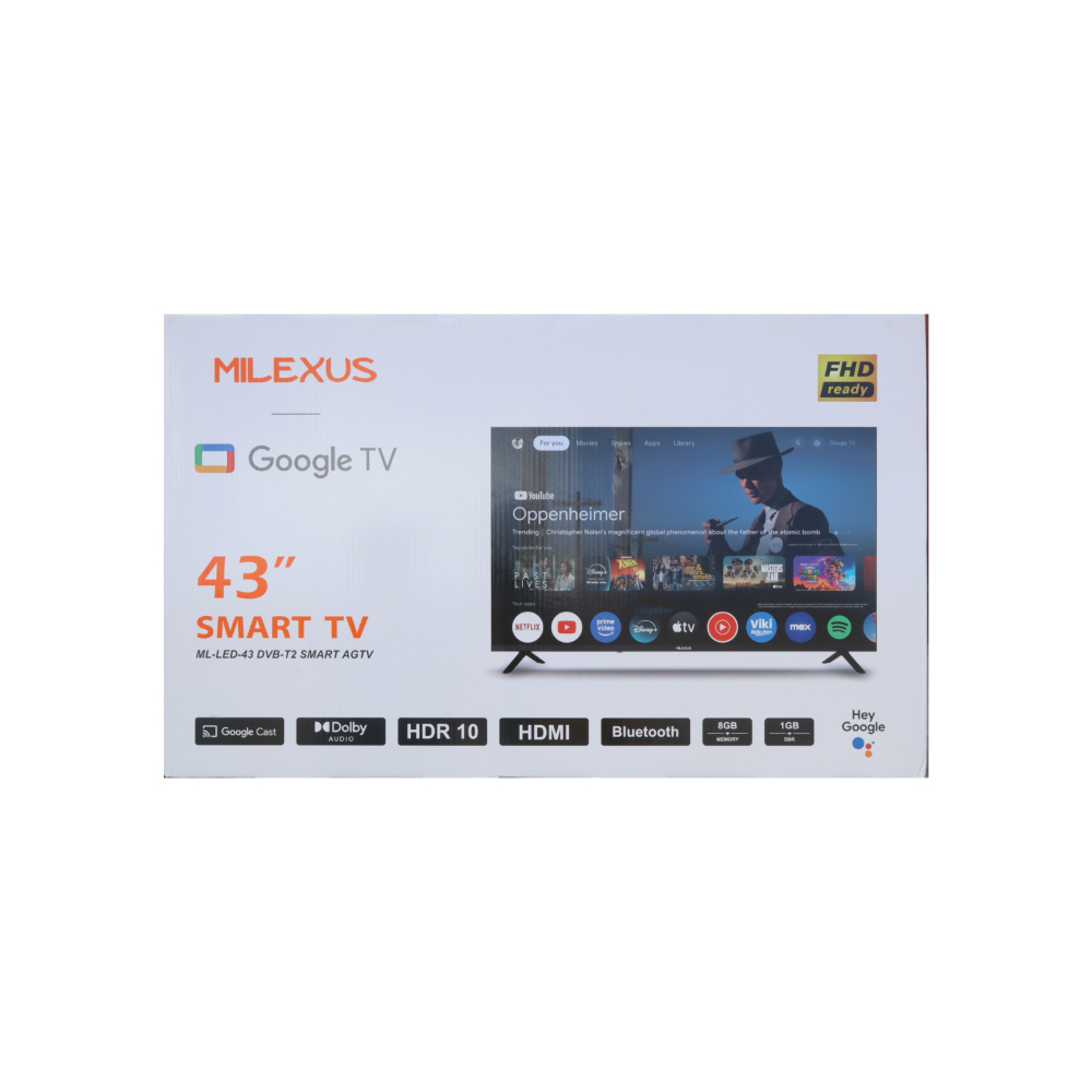 Televisor Smart TV de 43" FHD Milexus ML-LED-43 DVB-T2 SMART AGTV - Miniatura 3