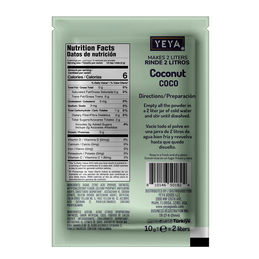 Refresco instantáneo sabor coco YEYA (10 g) - Miniatura 3