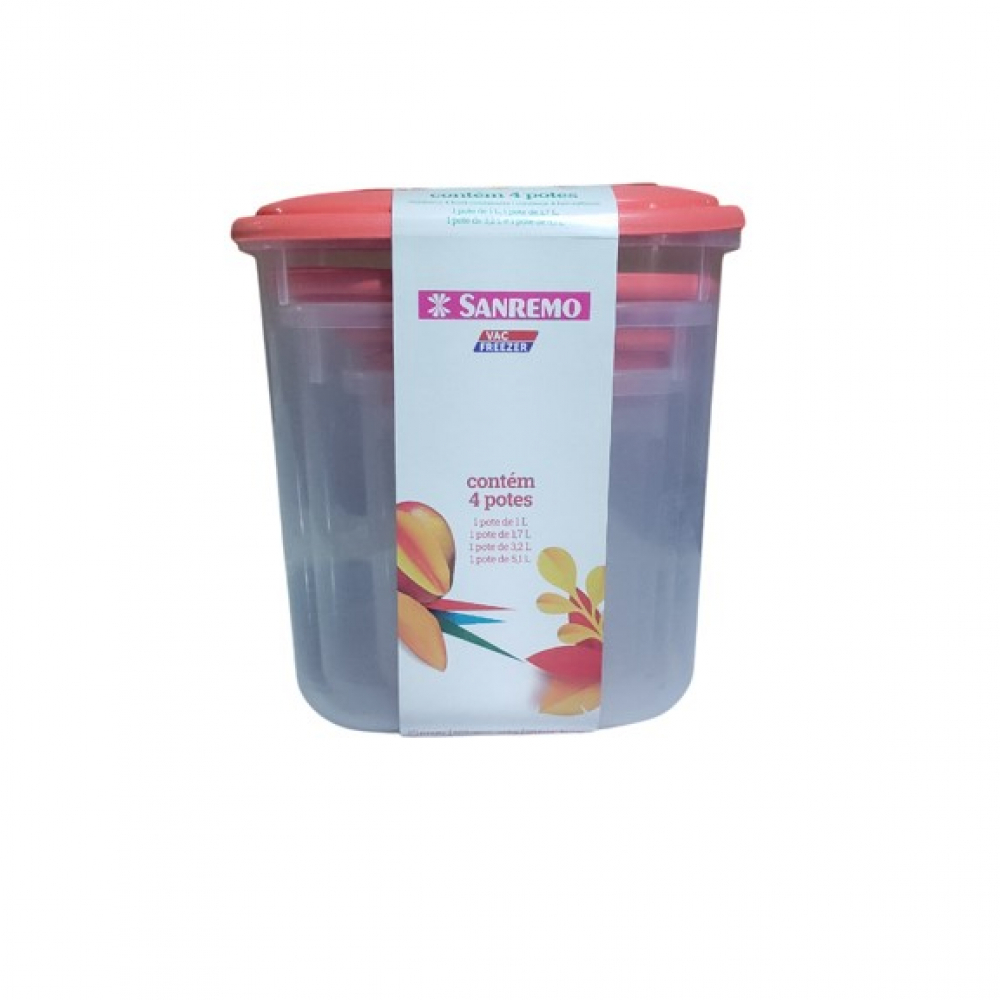 Conjunto de 4 contenedores plàsticos de alimentos Sanremo (20,4 cm) - Miniatura 4