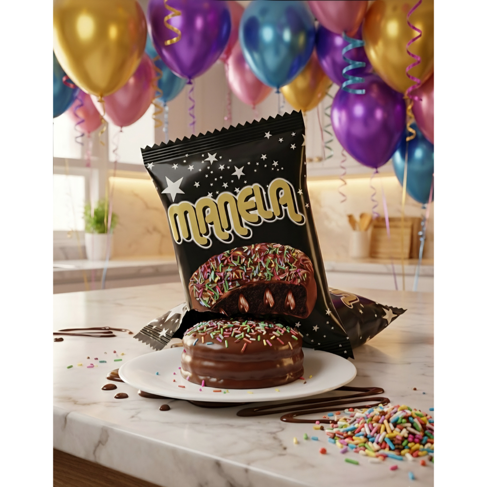 Tarta de chocolate rellena de chocolate con cobertura de grageas Manela (50 g / 1.76 oz) - Miniatura 4