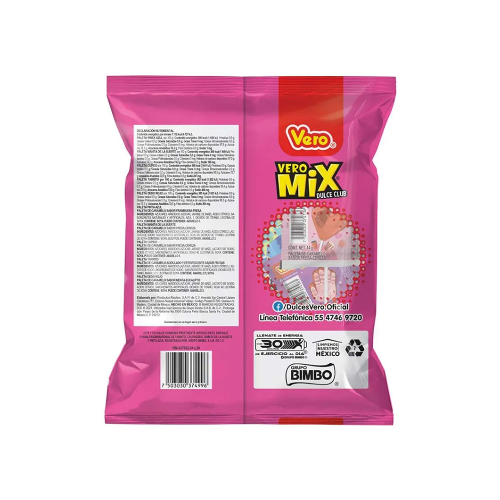 Surtido de paletas de caramelo macizo acidulado Vero Mix (288 g / 10.1 oz) - Miniatura 3