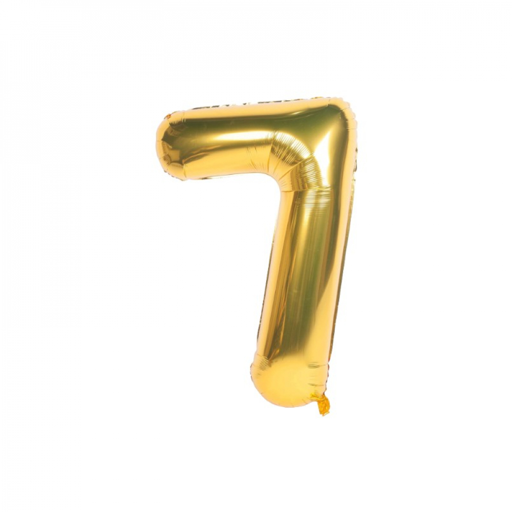 Globo dorado número 7 Balloon (16 pulgadas) - Miniatura 3