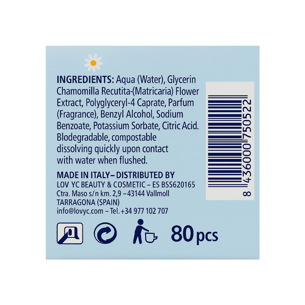 Toallitas de papel higiénico húmedo biodegradables Lov’yc (80 U) - Miniatura 3