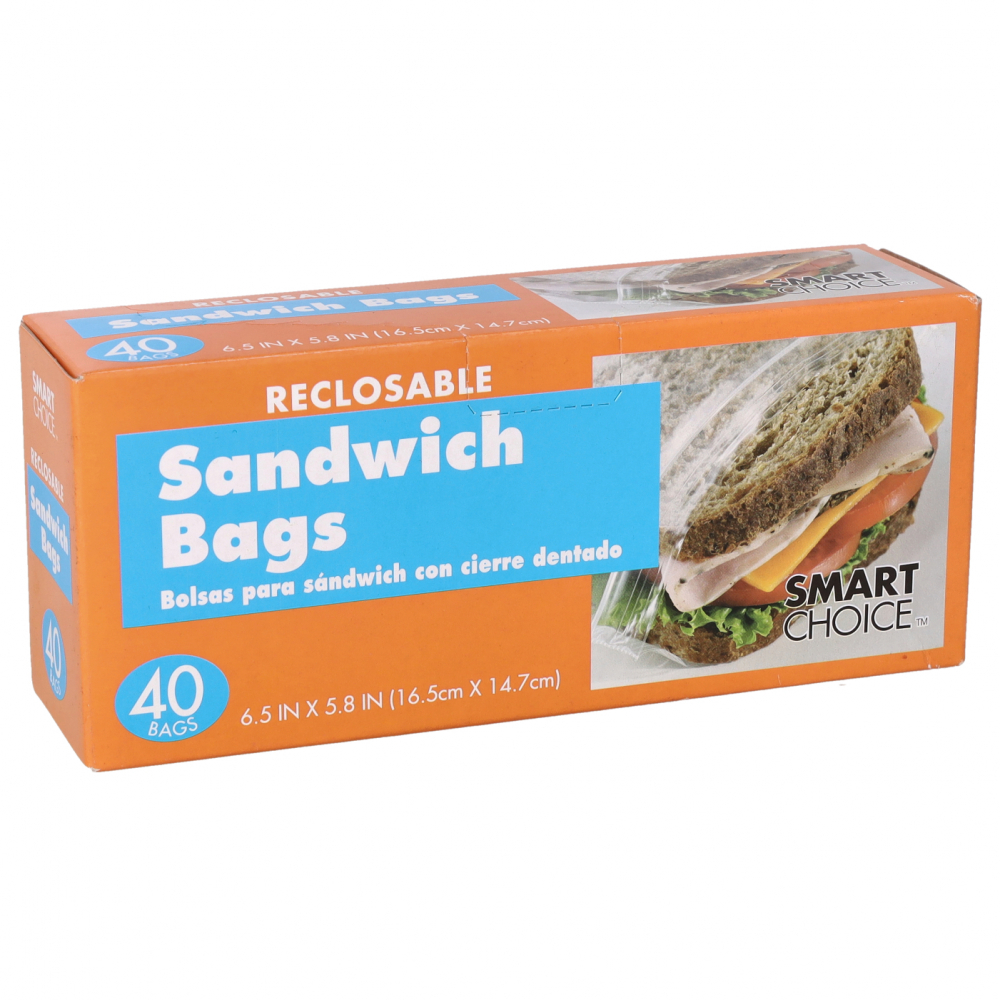 Bolsa plástica para sándwich con cierre dentado Smart Choice (40 U) - Miniatura 3
