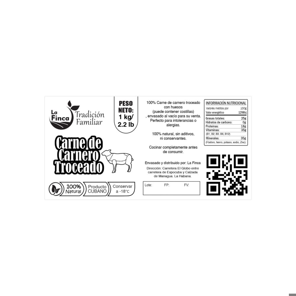 Carne de carnero troceada La Finca (1 kg / 2.2 lb) - Miniatura 4