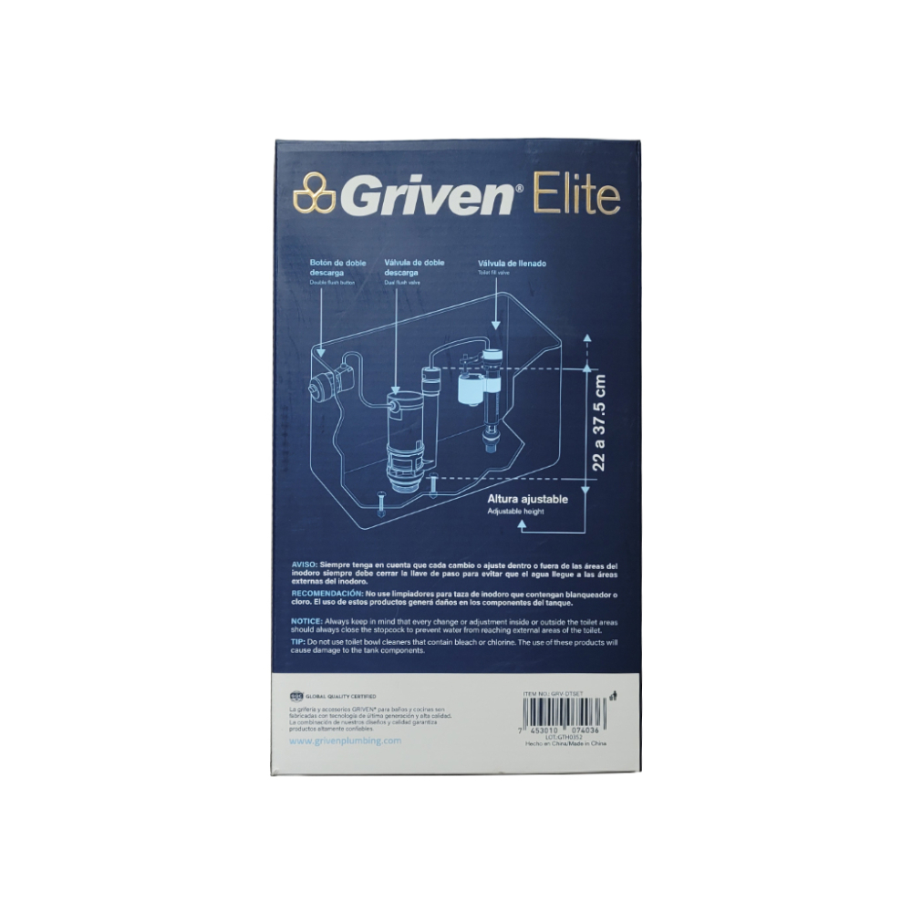 Sistema de descarga dual para inodoro Griven - Miniatura 4