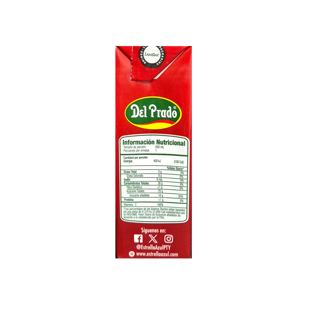 Néctar de ponche de frutas Del Prado (200 ml) - Miniatura 2