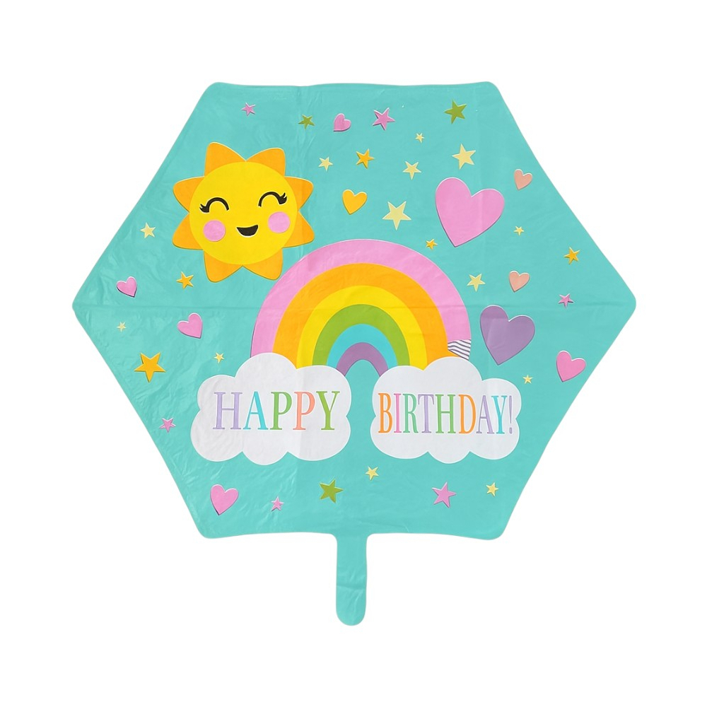 Globo de 18" hexagonal Happy birthday Balloon - Miniatura 2