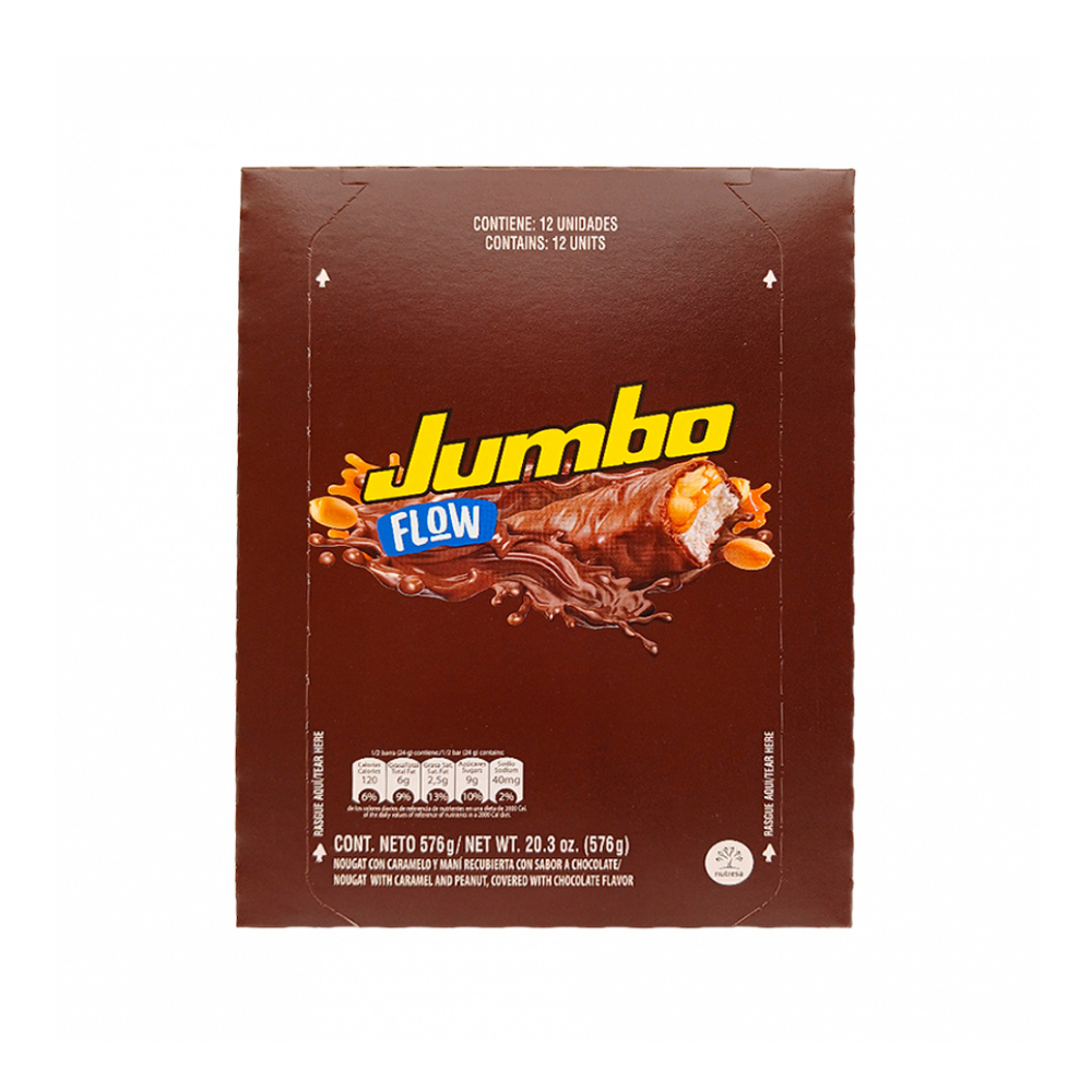 Barra de caramelo y maní con cobertura sabor chocolate Jumbo Flow (576 g / 1.26 lb) - Miniatura 2