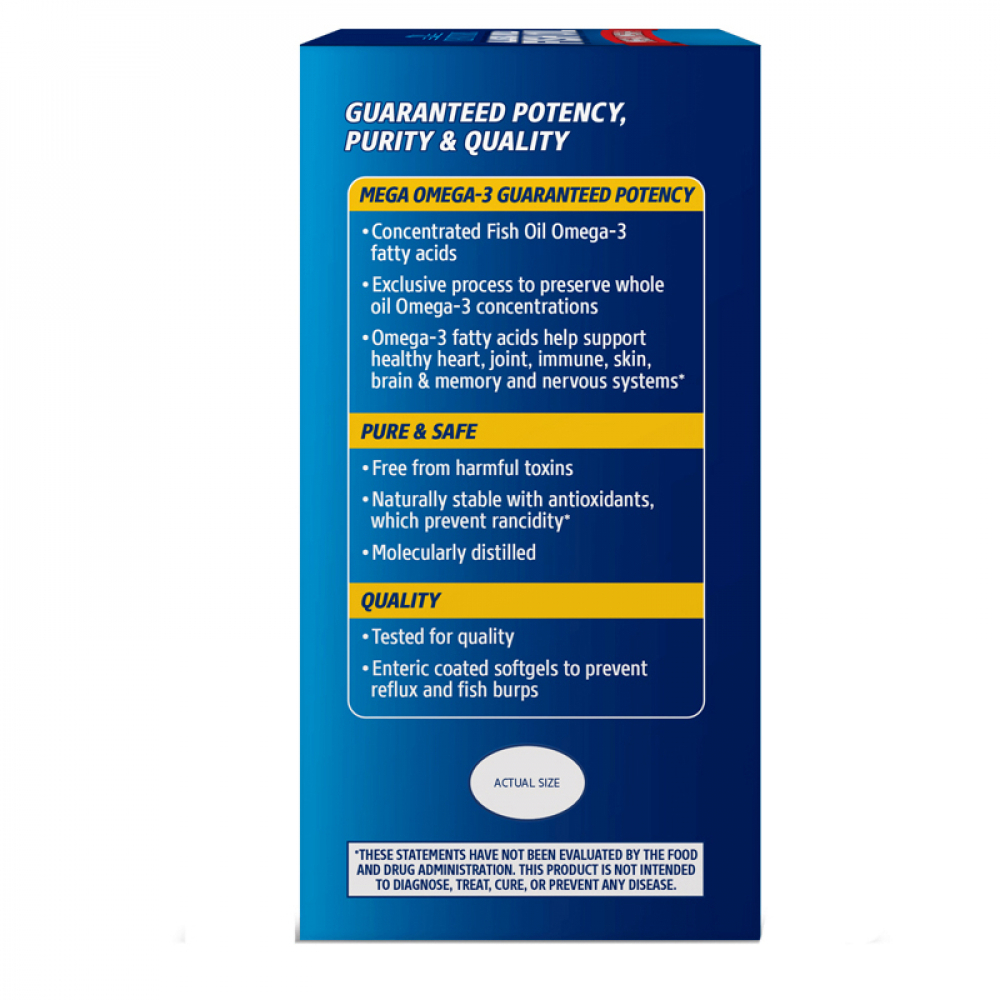 Aceite de pescado salvaje de alaska, mega omega 3 21st Century (90 cápsulas blandas) - Miniatura 2