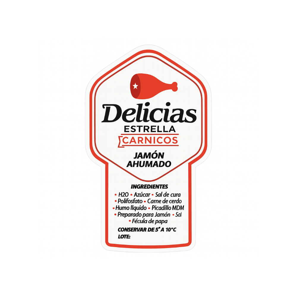 Jamón ahumado Delicias Estrella (600 g / 1.32 lb) - Miniatura 2