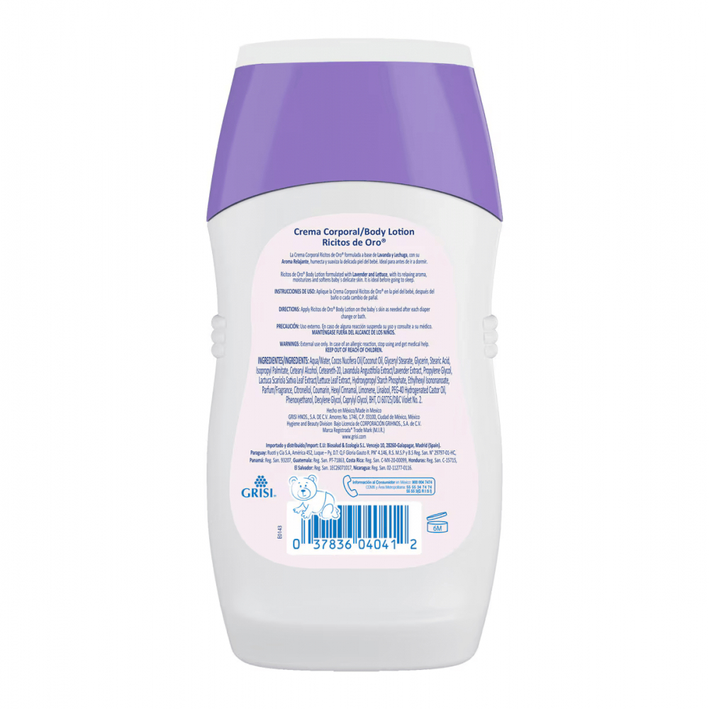 Crema corporal para bebé lavanda y lechuga Ricitos de Oro (250 ml / 8.4 fl oz) - Miniatura 2
