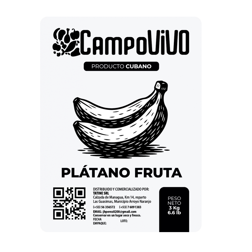 Plátano fruta Campo Vivo (3 kg / 6.6 lb) - Miniatura 3