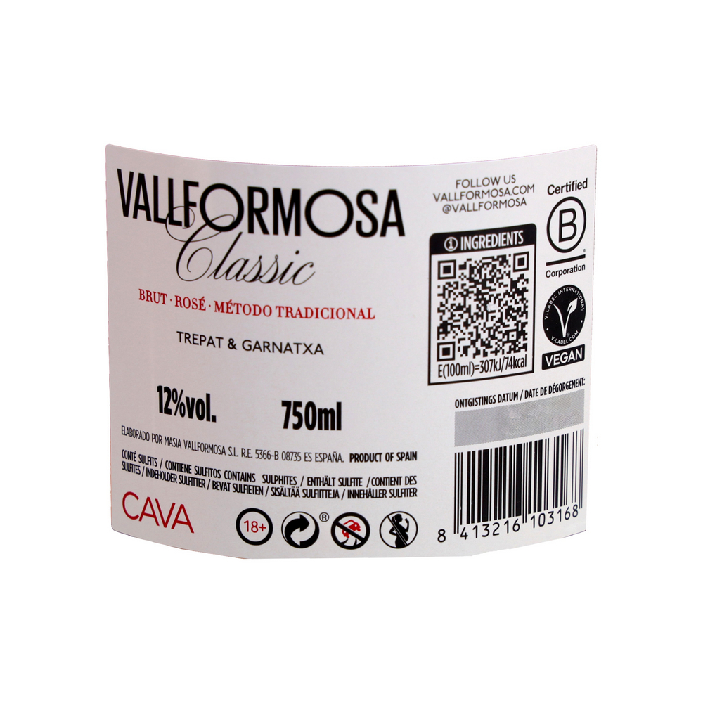 Cava Classic Brut Rosé Vallformosa (750 ml) - Miniatura 3