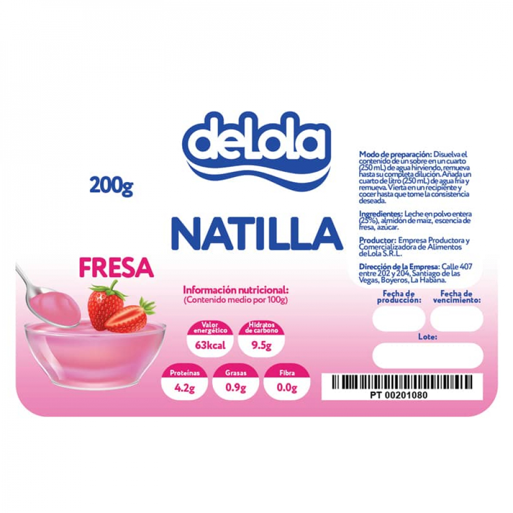 Natilla sabor fresa deLola (200 g / 7.05 oz) - Miniatura 2
