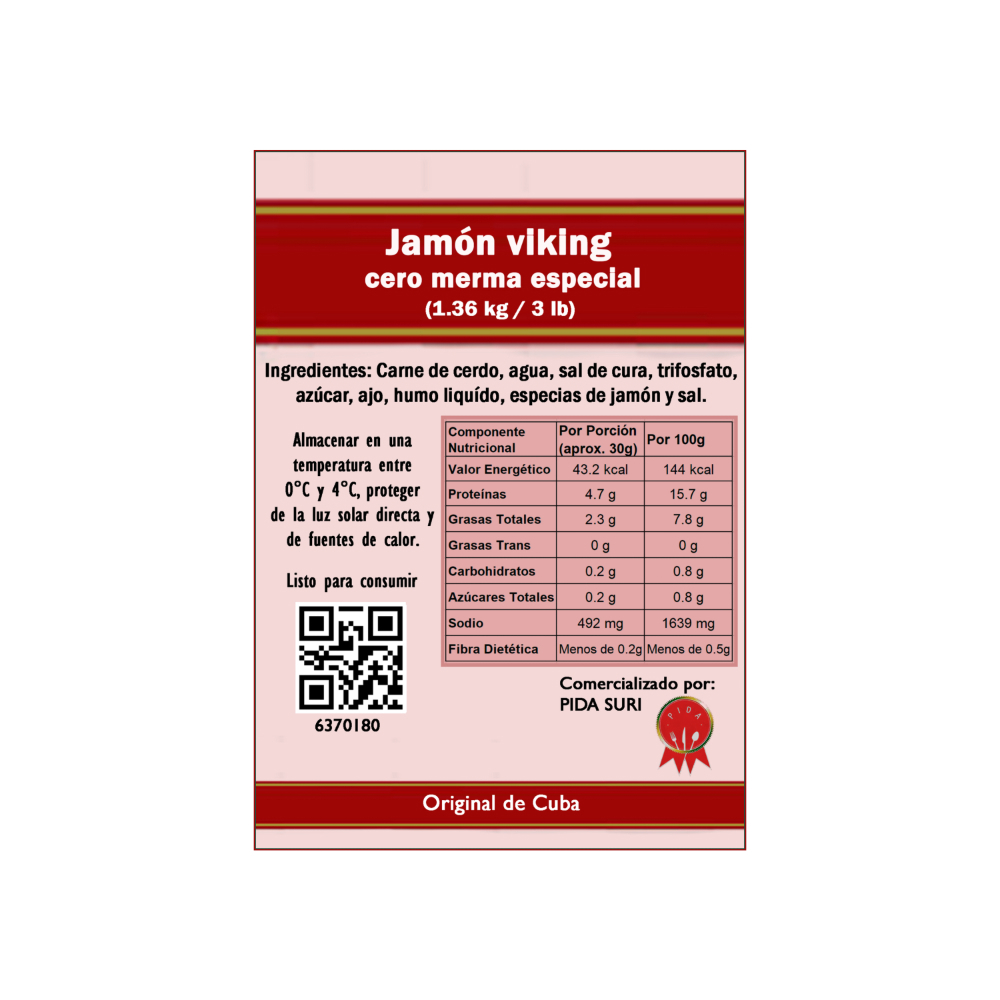 Jamón viking cero merma especial Pida (1.36 kg / 3 lb) - Miniatura 3