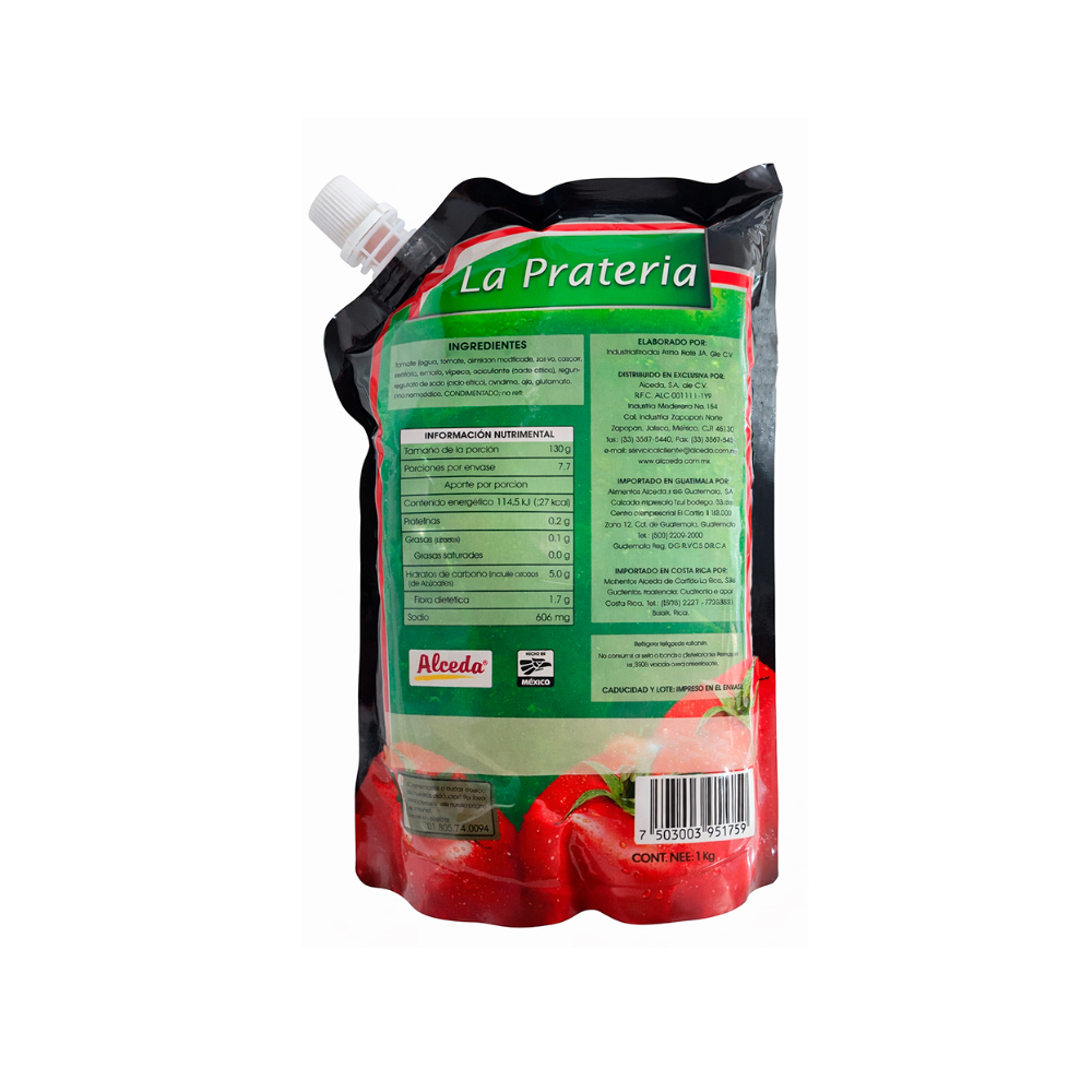 Puré de tomate condimentado La Pratería (1 kg / 2.2 lb) - Miniatura 2