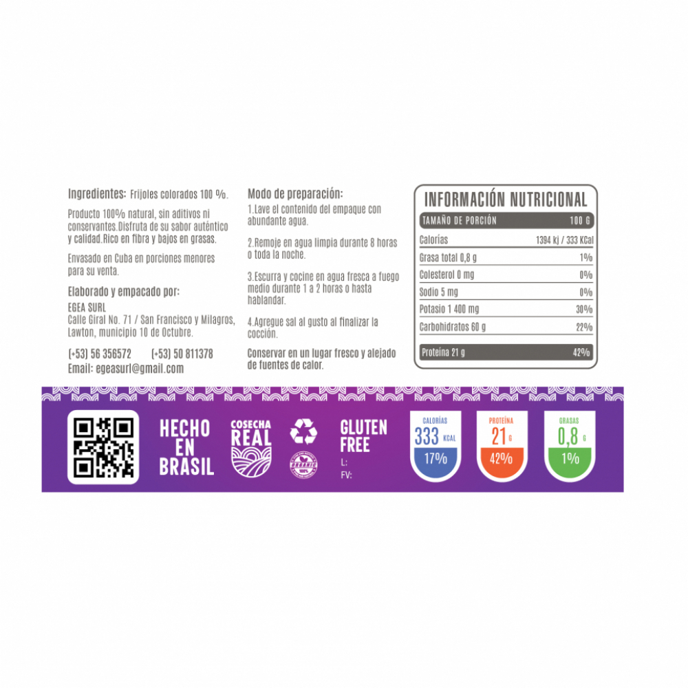 Frijoles colorados Cosecha Real (3 x 1 kg / 2.2 lb) - Miniatura 2