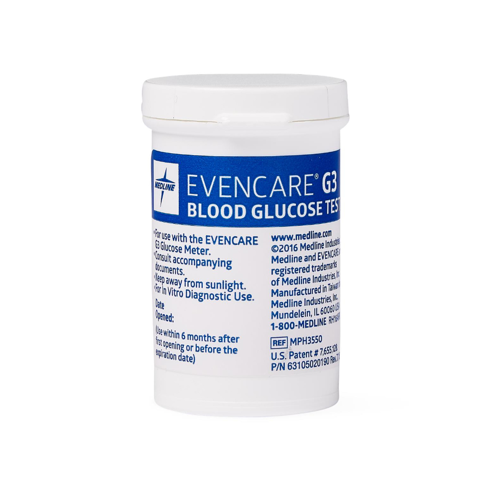 Tiras reactivas de glucosa en sangre EvenCare G3 Medline (50 U) - Miniatura 3