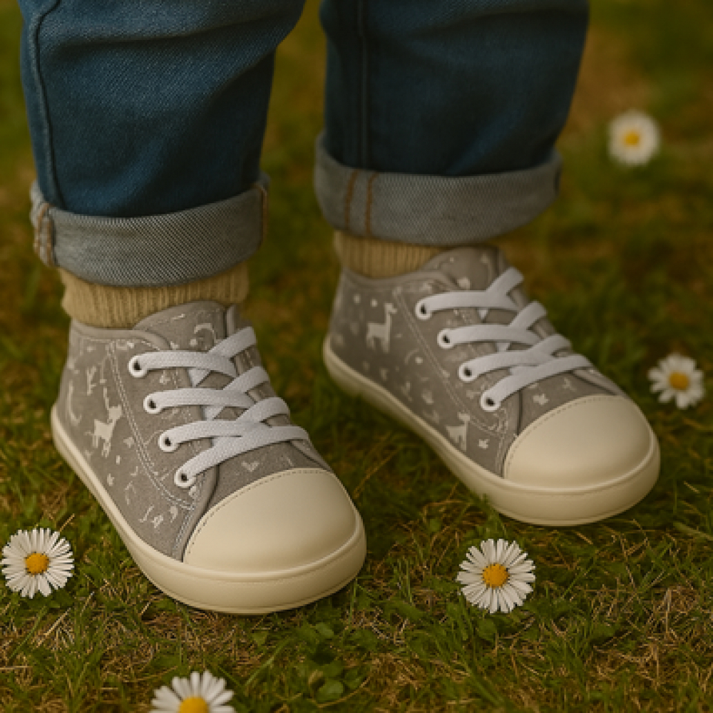 Zapatillas deportivas estampadas color gris para bebé Baby Leoncino -Talla 19 - - Miniatura 4