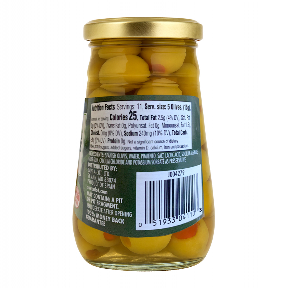 Aceitunas manzanillas enteras rellenas de pimiento Kurtz (163 g / 5.75 oz) - Miniatura 2
