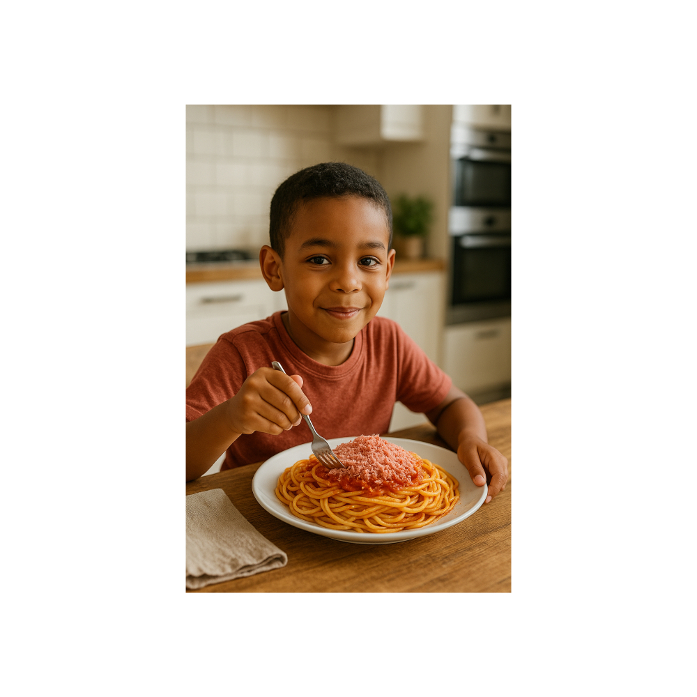 Combo de espagueti + pasta de tomate + jamón. - Miniatura 3