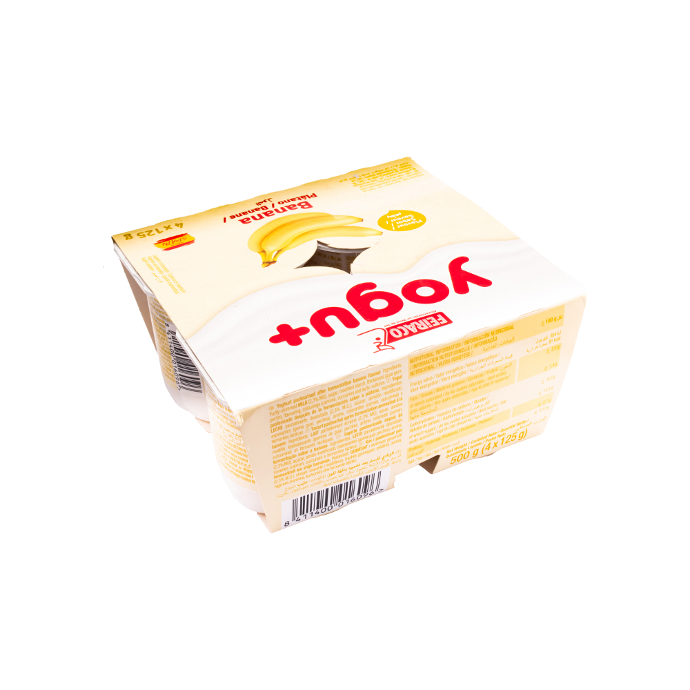 Yogurt de plátano yogu+ Feiraco (4 x 125 g / 4.4 oz) - Miniatura 4