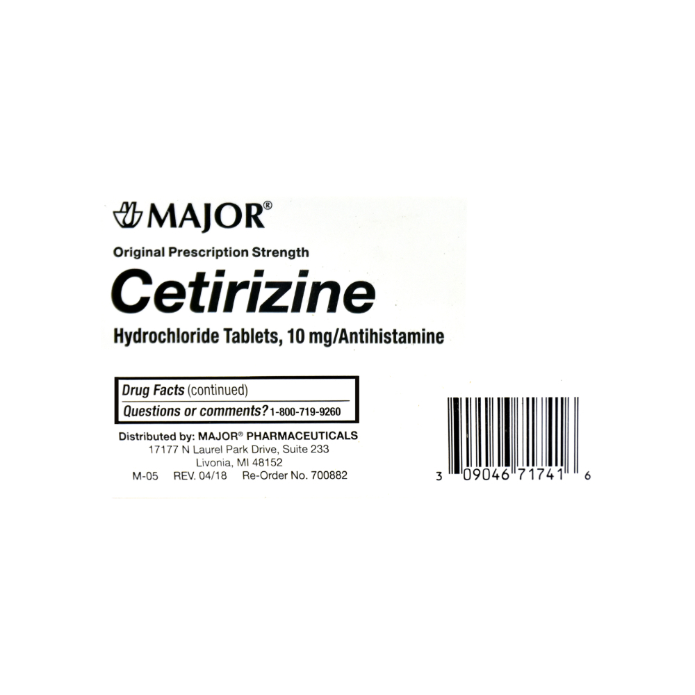 Clorhidrato de Cetirizina 10 mg Major (14 tabletas) - Miniatura 3