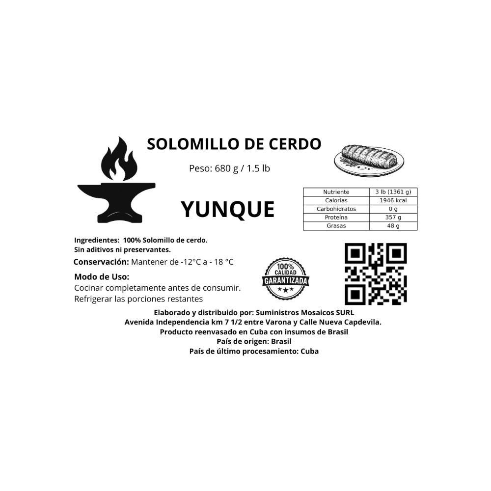 Solomillo de cerdo Yunque (680 g / 1.5 lb) - Miniatura 3