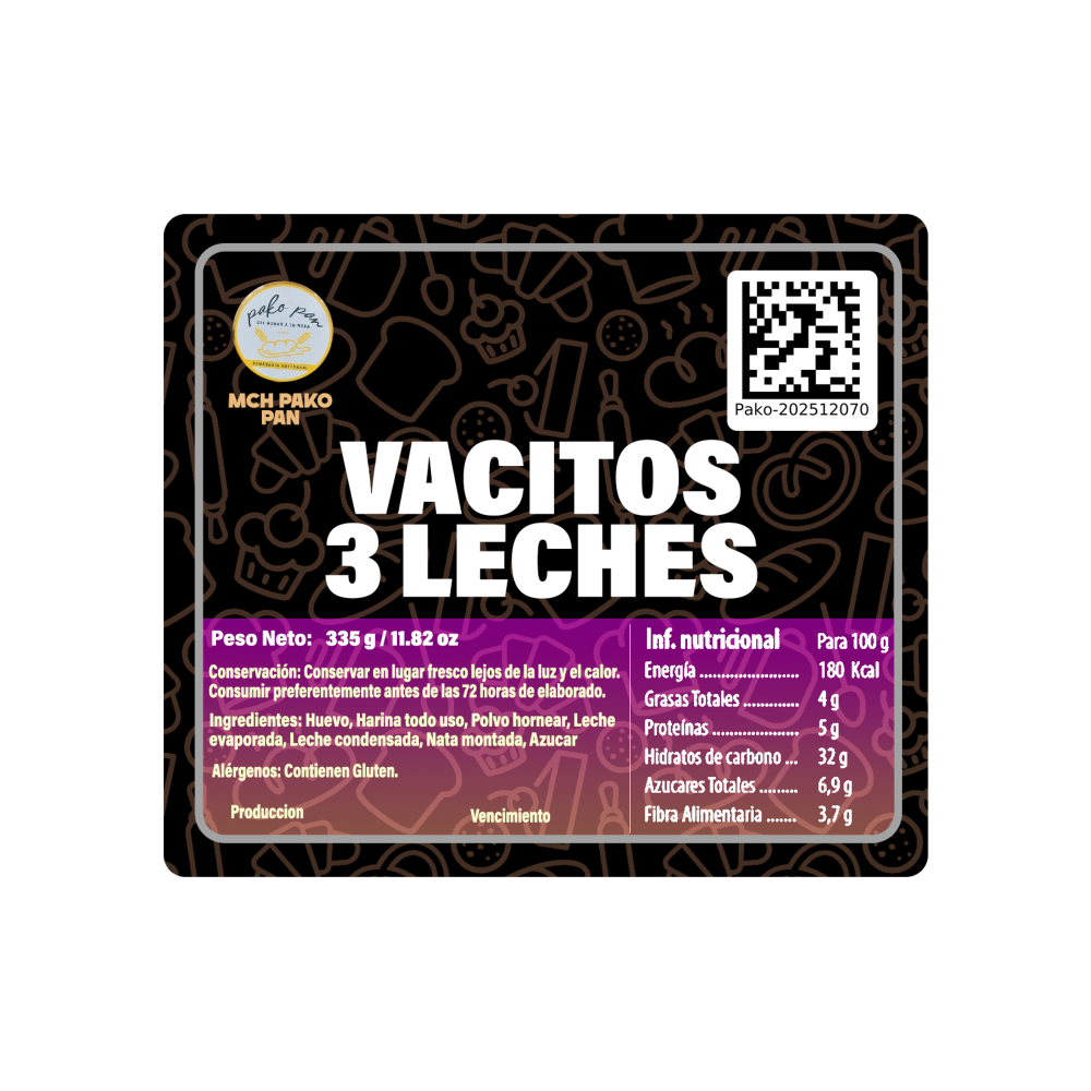 Vasitos 3 leches MCH-PakoPan (335 g / 11.82 oz) - Miniatura 2