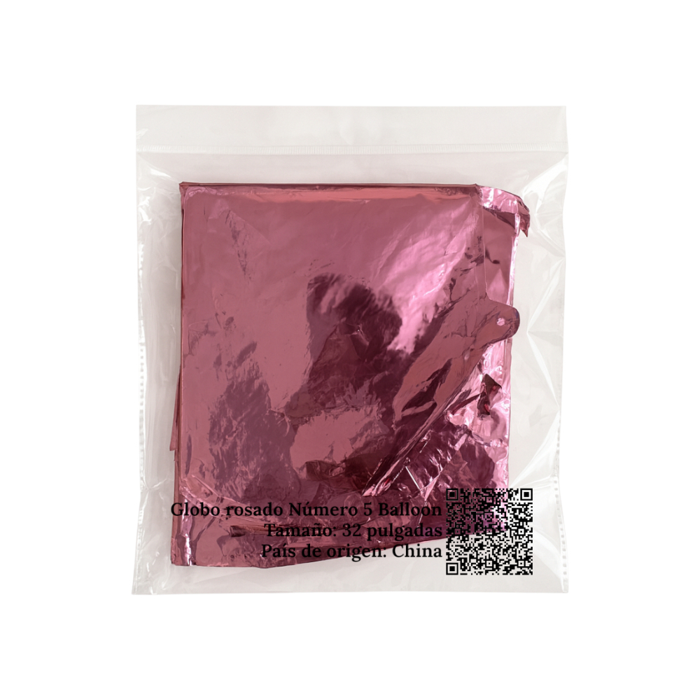Globo rosado número 5 Balloon (32 pulgadas) - Miniatura 4