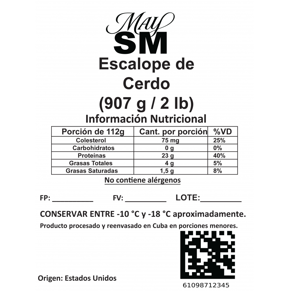 Escalope de cerdo May SM (907 g / 2 lb) - Miniatura 3