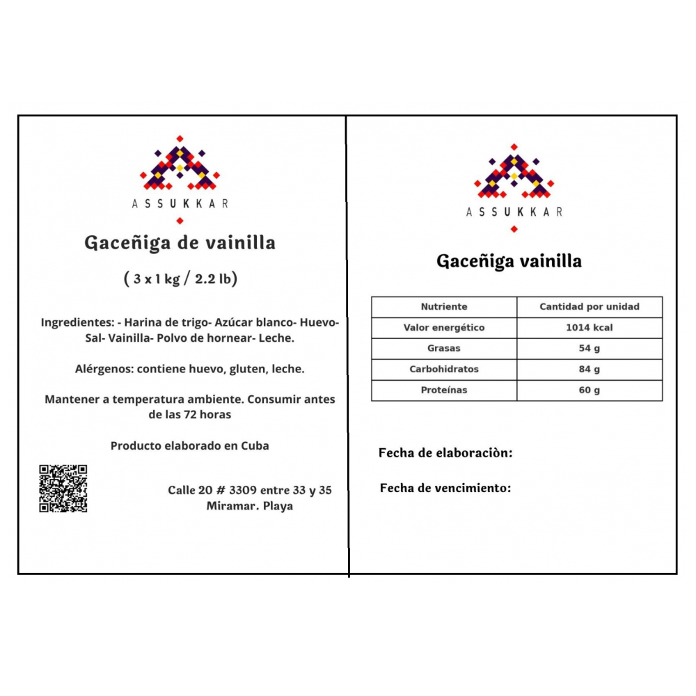 Gaceñiga vainilla grande (3 x 1 kg / 2.2 lb) - Miniatura 3