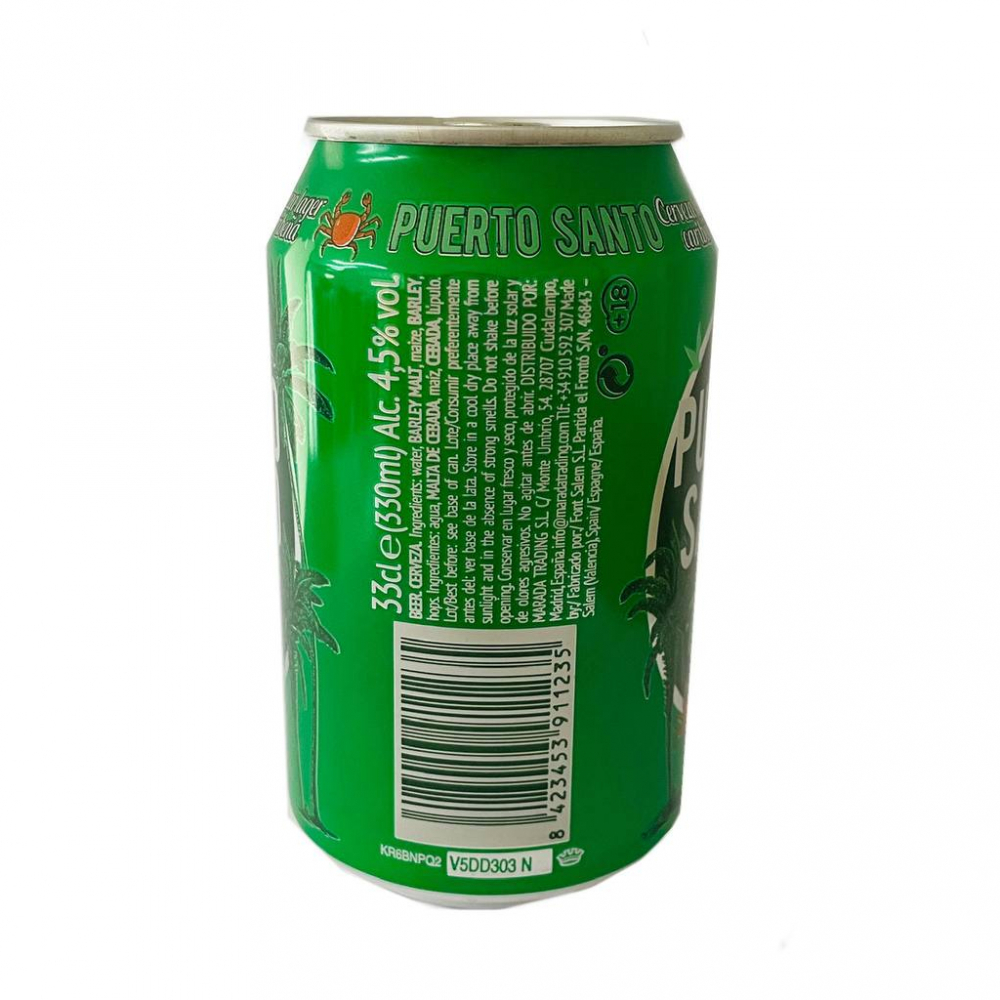 Cerveza con 4.5% de alcohol Puerto Santo (330 ml) - Miniatura 3