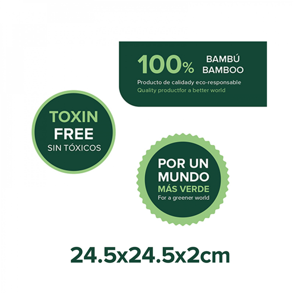 Bandeja de bambú para servir alimentos 10” Excalibur - Miniatura 2