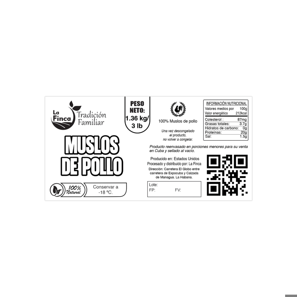 Muslos de pollo La Finca (1.36 kg / 3 lb) - Miniatura 2