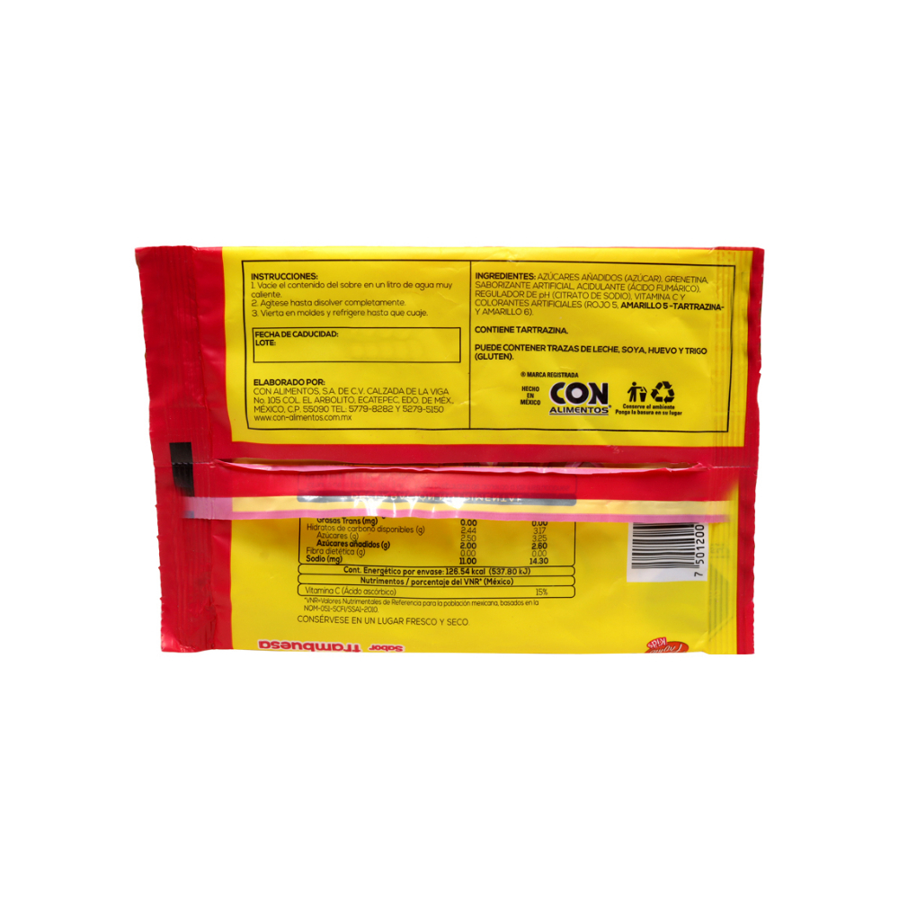 Polvo para preparar gelatina sabor frambuesa Pronto (120 g / 4.23 oz) - Miniatura 3