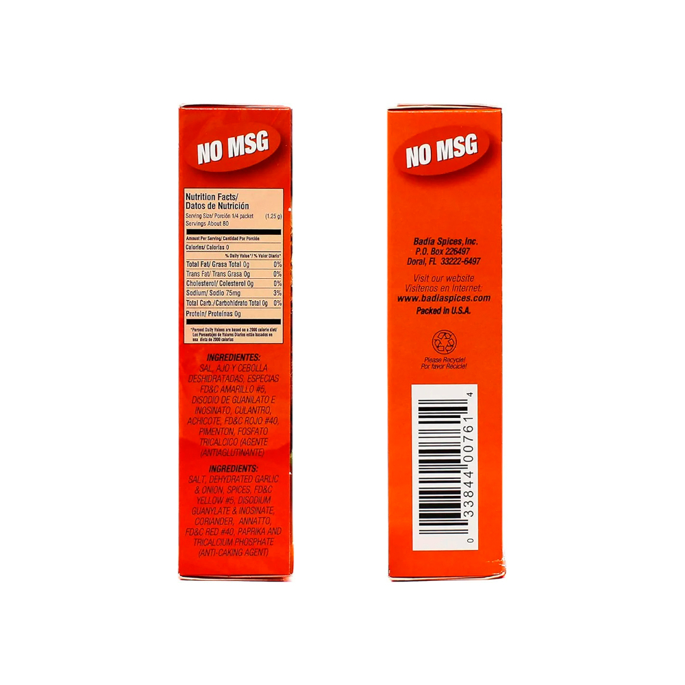 Sazón tropical con culantro y achiote Badia (100 g / 3.52 oz) - Miniatura 3