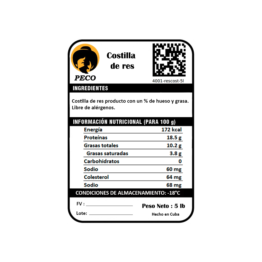 Costilla de res Peco (2.27 kg / 5 lb) - Miniatura 3