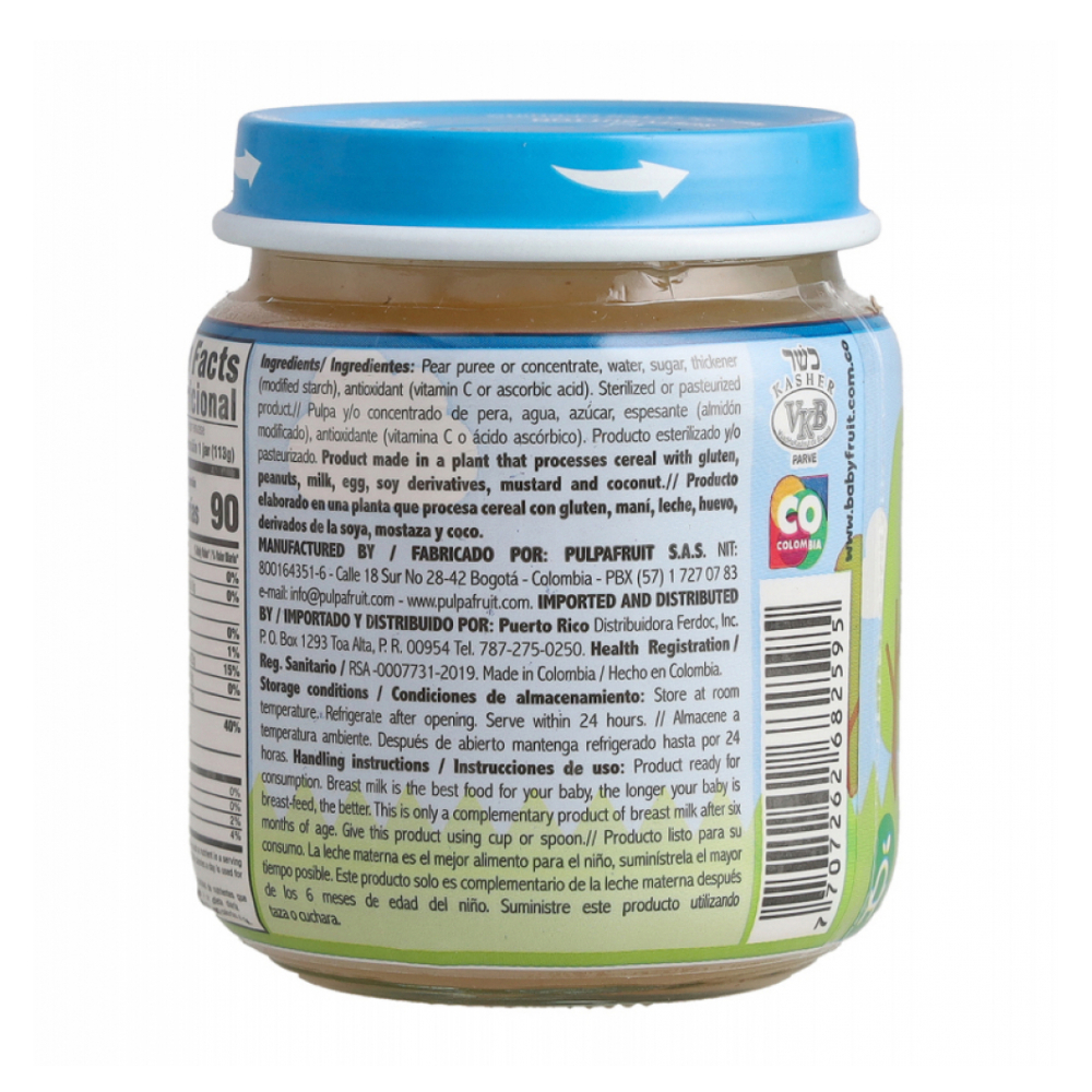 Compota de pera Baby Fruit (113 g / 3.98 oz) - Miniatura 3