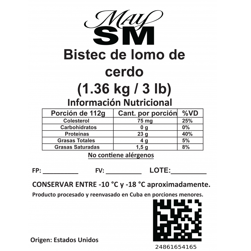 Bistec de lomo de cerdo May SM (1.36 kg / 3 lb) - Miniatura 3