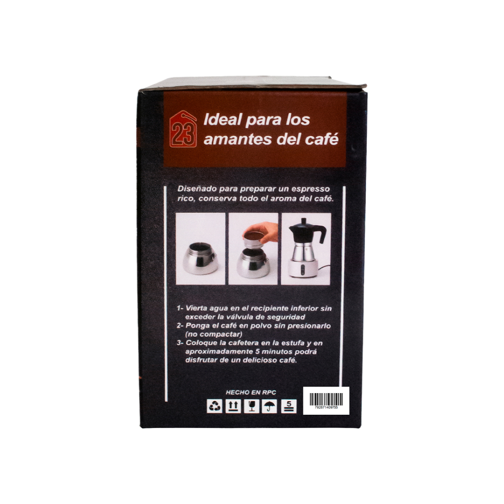 Cafetera clásica de inducción negra de 6 tazas Eone MK-6T - Miniatura 4