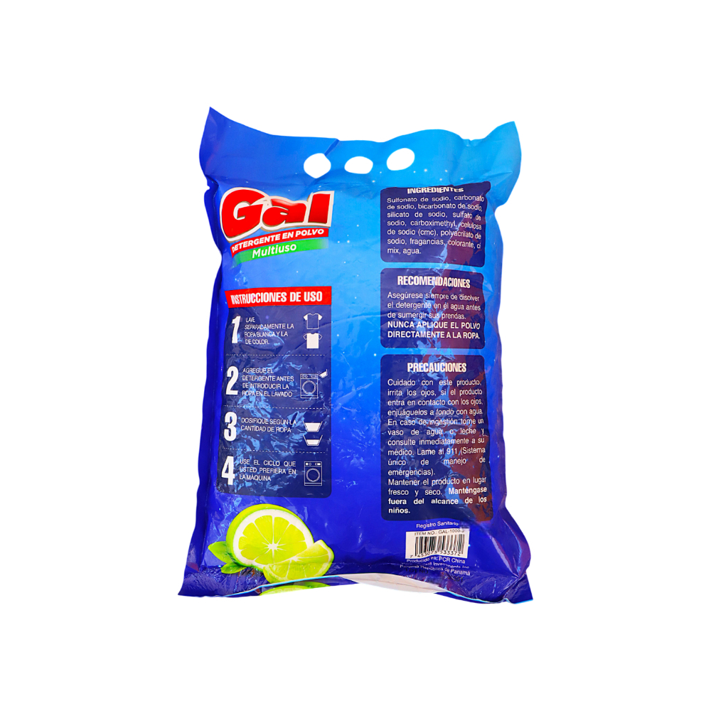 Detergente en polvo aroma limón Gal (1 kg / 2.20 lb) - Miniatura 4