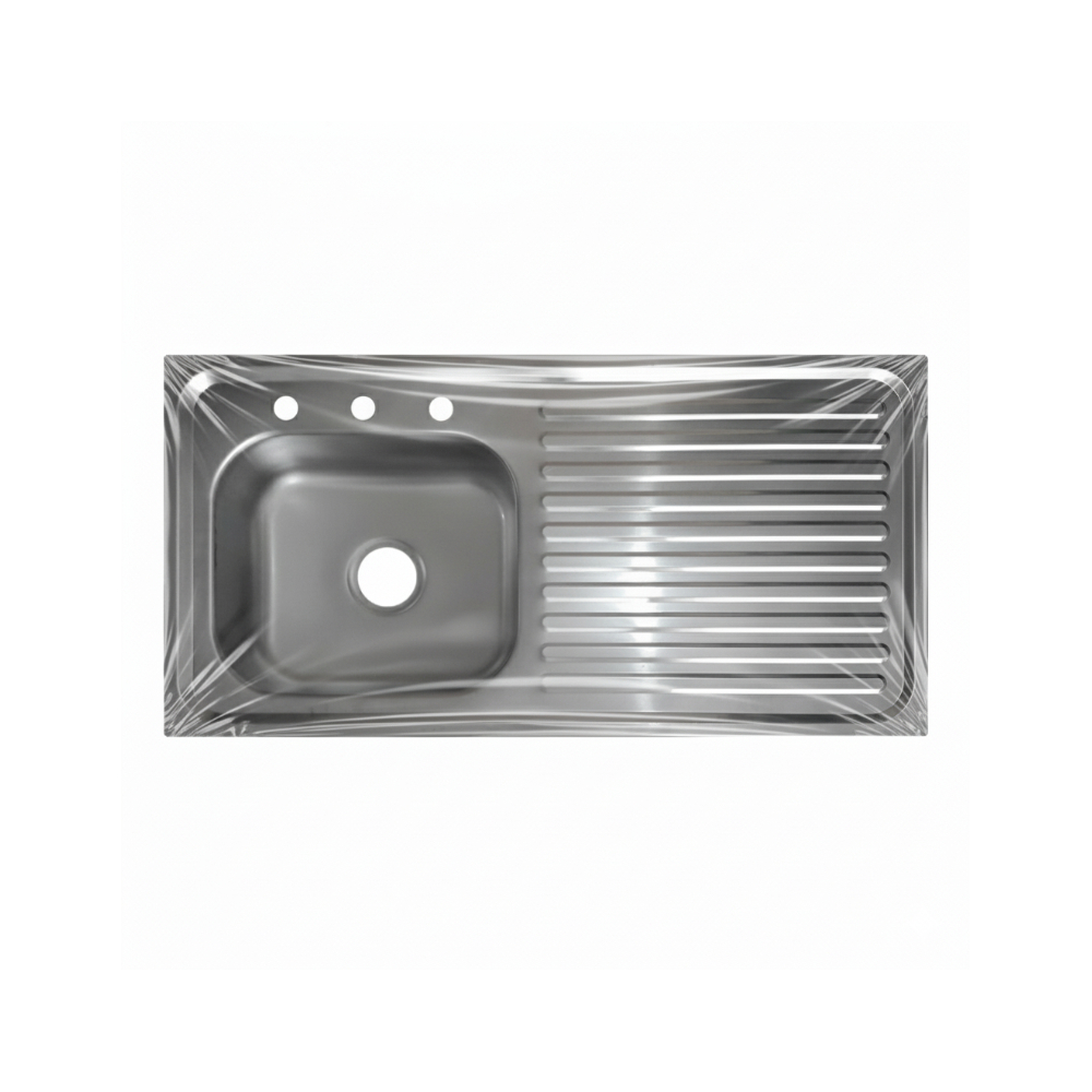 Fregadero de acero inoxidable 100 cm × 50 cm con escurridor Estone - Miniatura 3