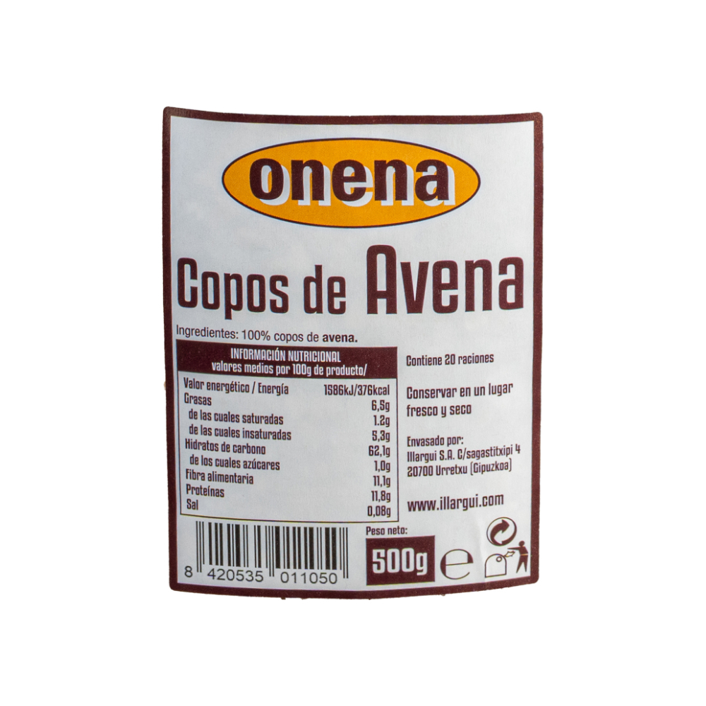 Copos de avena Onena (500 g / 1.1 lb) - Miniatura 3