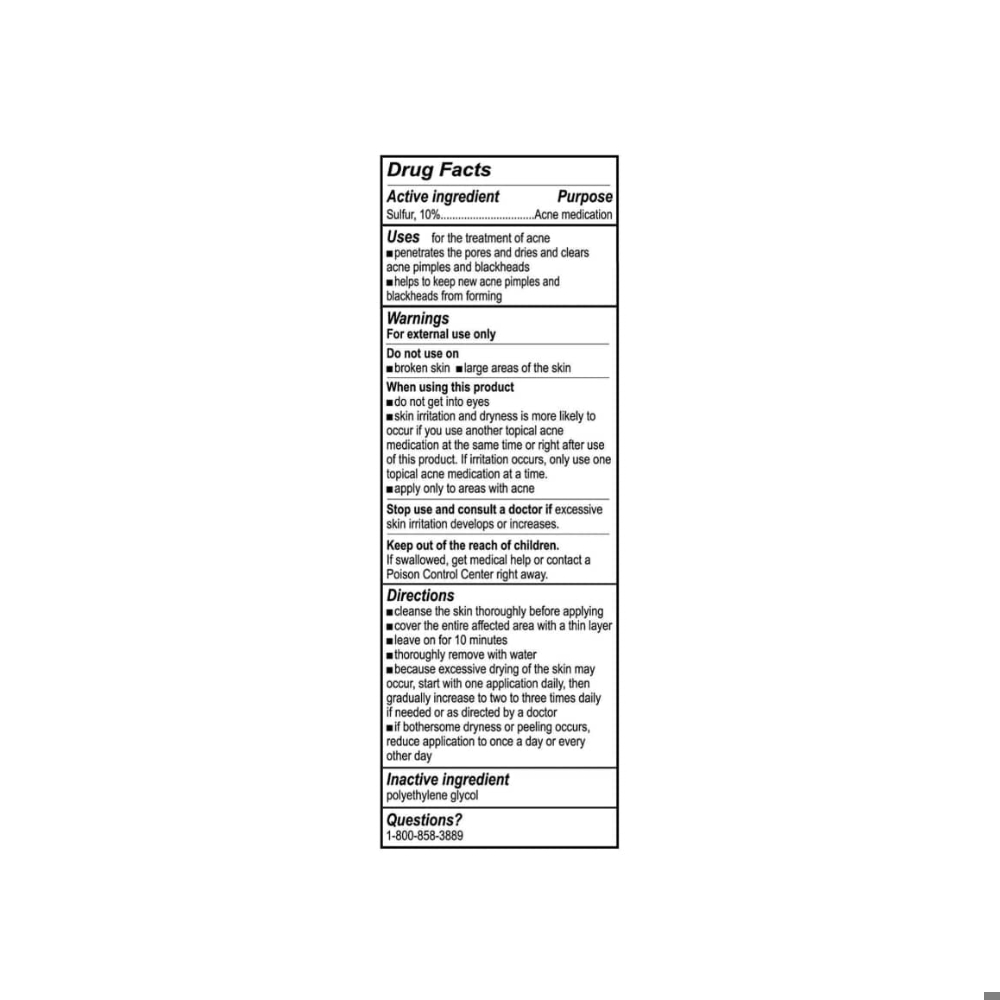 Pomada para tratamiento de la acné azufre al 10% De la Cruz (73.7 g / 2.6 oz) - Miniatura 4