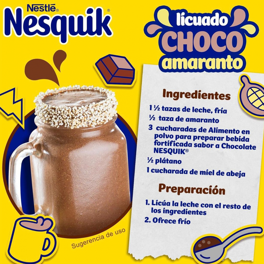 Alimento en polvo para preparar una bebida fortificada sabor a Chocolate Nesquik (357 g / 12.59 oz) - Miniatura 4