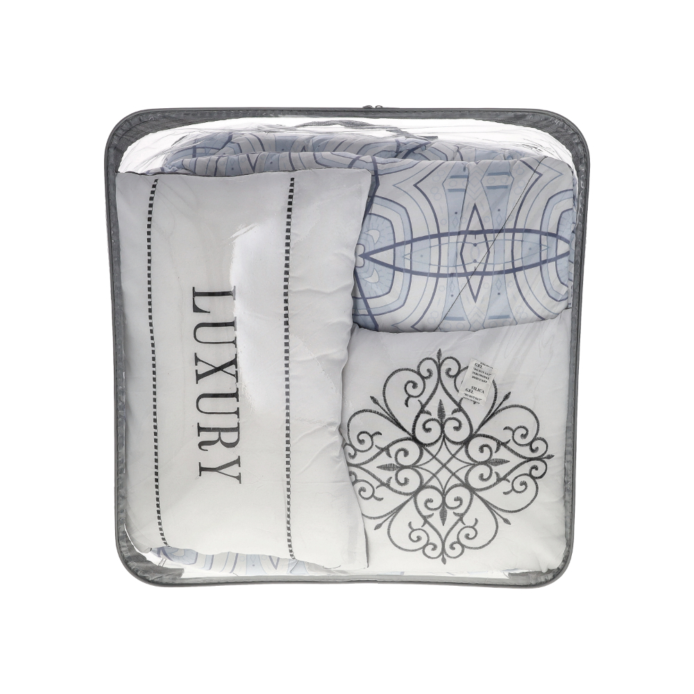 Set de edredón con diseño azul ornamental Ceasar Palace (5 piezas) - Miniatura 2